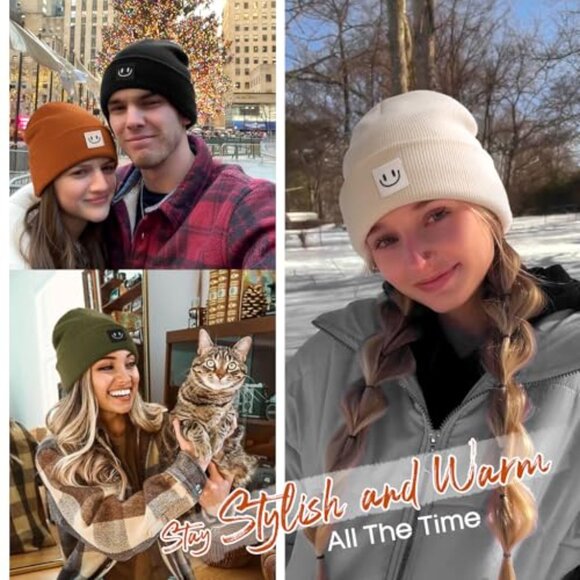 Unisex Knit Beanie Cuffed Winter Hat Soft Warm Ski Skull Cap - Picture 6 of 7